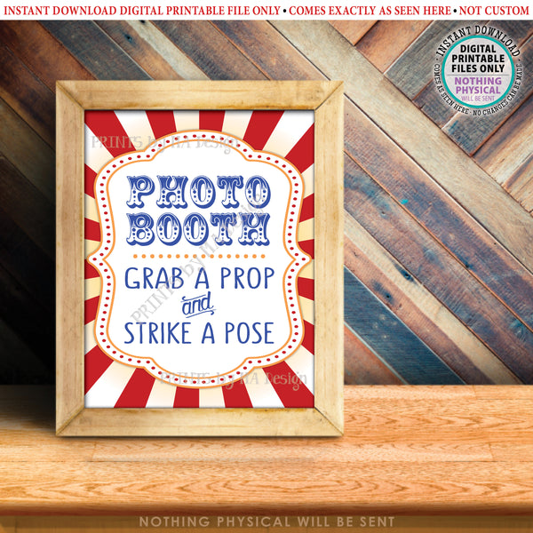 Photobooth Sign Carnival Theme Party Sign, Carnival Photo Booth, Carnival Game, Circus Theme Party, PRINTABLE 8x10/16x20” Carnival Sign, Instant Download Digital Printable File