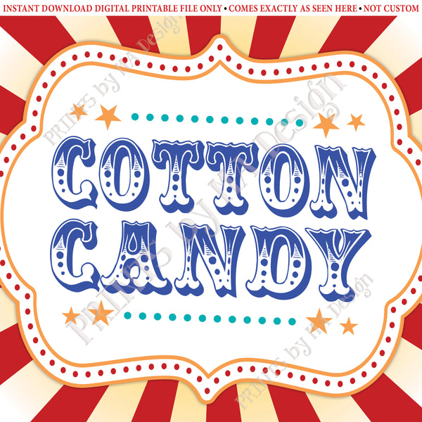 Carnival Cotton Candy Sign, Circus Cotton Candy Station, Carnival Theme Birthday Sweet Treat, Carnival Food, PRINTABLE 8x10/16x20” Sign, Instant Download Digital Printable File