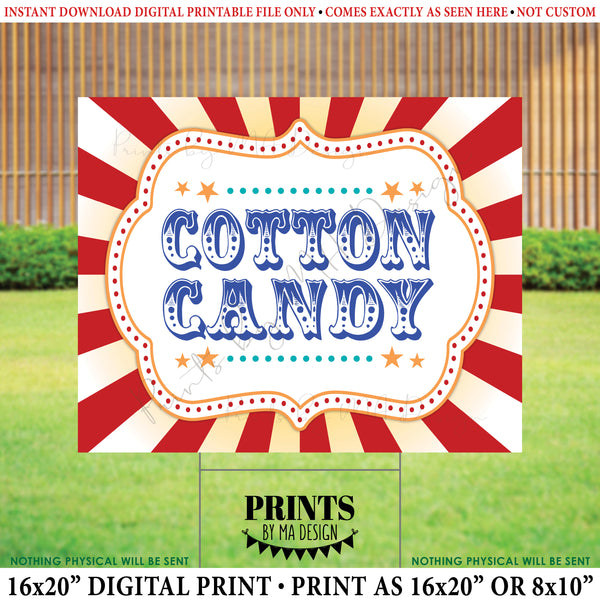 Carnival Cotton Candy Sign, Circus Cotton Candy Station, Carnival Theme Birthday Sweet Treat, Carnival Food, PRINTABLE 8x10/16x20” Sign, Instant Download Digital Printable File