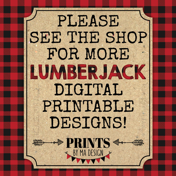 Lumberjack Sign In Sign, Please LOG In Here Sign, Please Sign Guestbook, Red & Black Checker Buffalo Plaid, PRINTABLE 8x10/16x20” Sign, Birthday, Baby Shower, Instant Download Digital Printable File