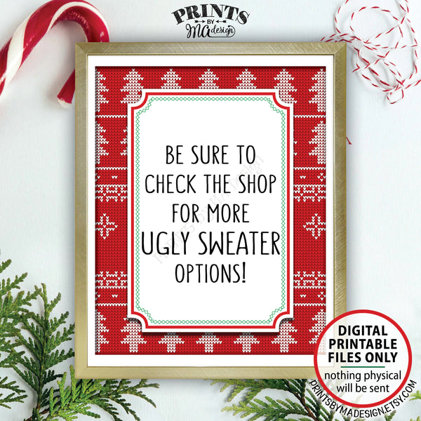 Welcome to the Ugly Sweater Party Sign, Ugly Christmas Sweater Party, Tacky Sweater Party, Instant Download PRINTABLE 8x10" Welcome Sign - PRINTSbyMAdesign