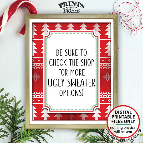 Ugly Sweater Hot Chocolate Bar Sign, Warm Up at the Hot Chocolate Bar Ugly Christmas Sweater Party, Tacky Sweater Party, PRINTABLE 8x10" Instant Download Hot Chocolate Sign - PRINTSbyMAdesign
