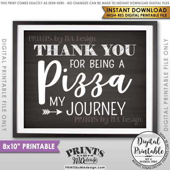 Graduation Party Decor, Pizza Sign, Thank You for being a Partt of my Journey, Pizza my Journey, Pizza Party, Graduation Party Pizza, 8x10” Chalkboard Style Printable Sign <Instant Download> - PRINTSbyMAdesign