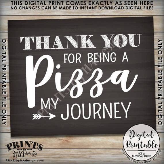 Graduation Party Decor, Pizza Sign, Thank You for being a Partt of my Journey, Pizza my Journey, Pizza Party, Graduation Party Pizza, 8x10” Chalkboard Style Printable Sign <Instant Download> - PRINTSbyMAdesign