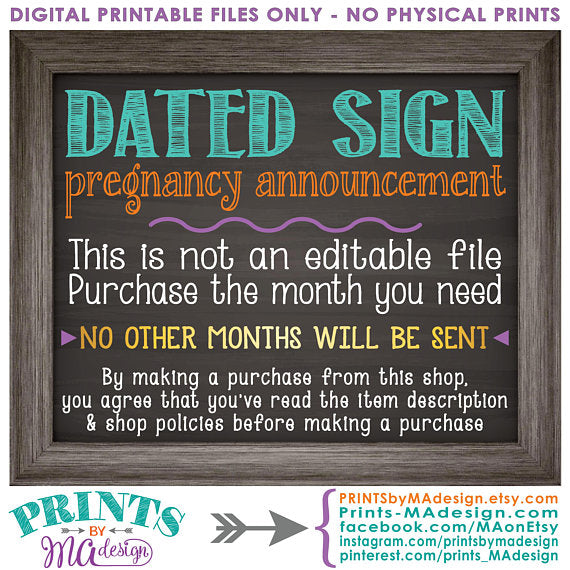 Mother's Day Pregnancy Announcement Roses are Red Violets Blue Our Baby is Due in OCTOBER Dated PRINTABLE Chalkboard Style Reveal Sign <Instant Download> - PRINTSbyMAdesign